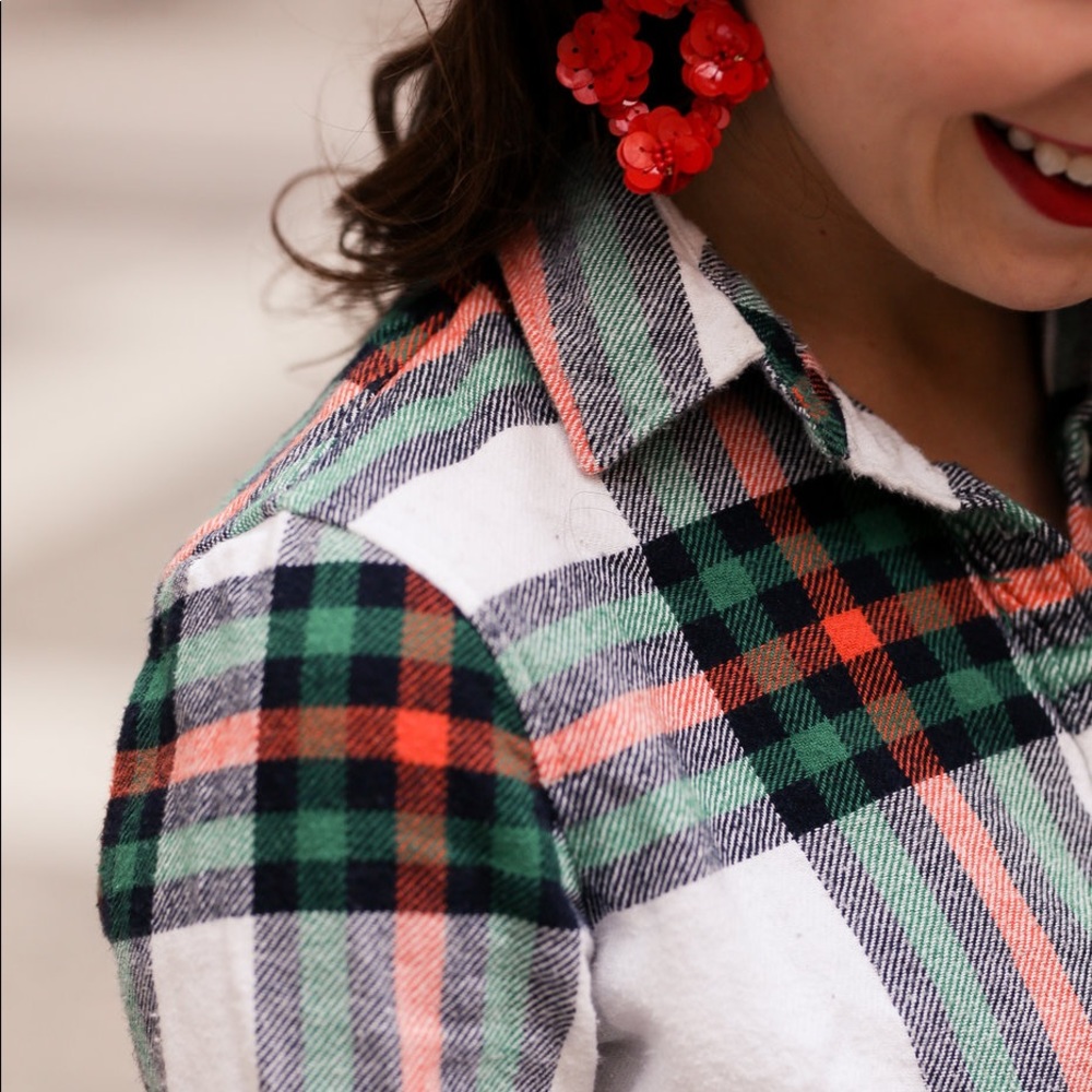 J. Crew Rocksalt Plaid Top